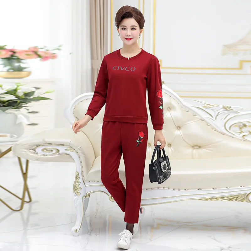 

Elegant Mom Spring Clothing Set 40-Year-Old 50 Two-Piece Set Clothing Middle Aged And Elderly People Women's Spring And Autumn S