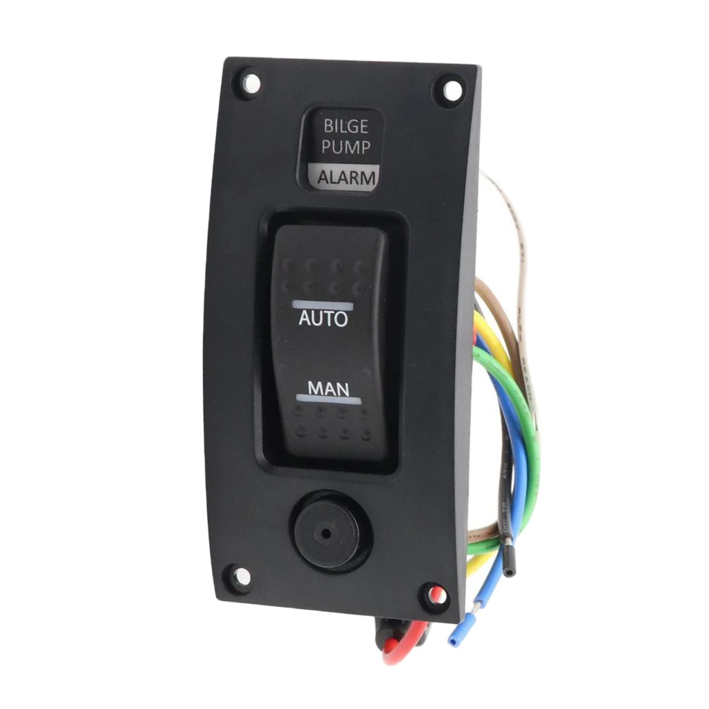 Senyar Boat Marine Switch Panel,12V DC LED Indicator Bilge Pump Switch Panel Manual//Off//Auto