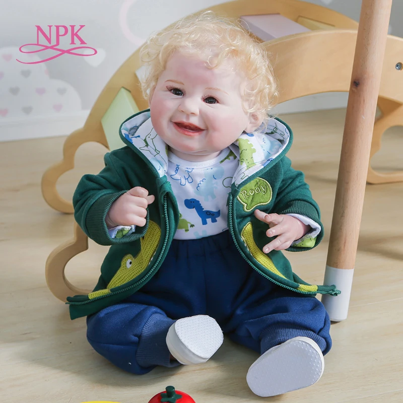 Npk 55cm Newborn Boy Doll Bebe Doll Reborn Baby Blond Hair Handmade High Quality Detailed Hand Painting Rooted Hair Dolls Aliexpress