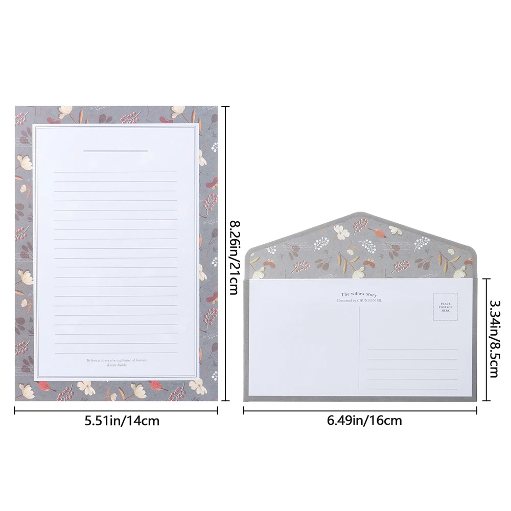 6Pcs Differrent Design Writing Paper With 3Pcs Envelopes Cartoon Pattern Vintage Floral Letter Stationery School Office Supplies writing paper set
