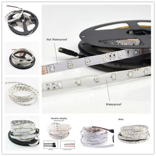 300 LED 스트립 조명, 비방수, 리본 테이프, 밝은 SMD2835, 5050 따뜻한 화이트, 블루, 레드, 그린, 휴일 조명, 5M, DC12V 3