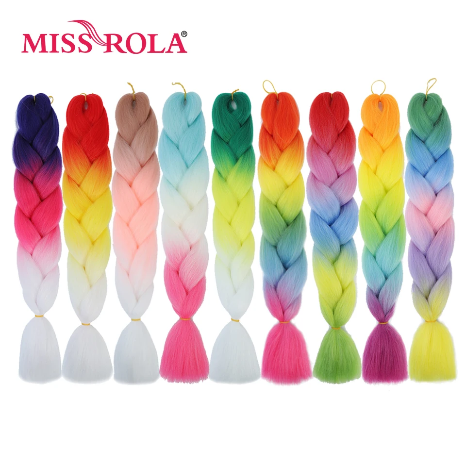 New Colors Synthetic Glowing Hair Twist Braids Ombre Color For white Women Braiding Hair Extensions Jumbo Braids KaneKalon Hair