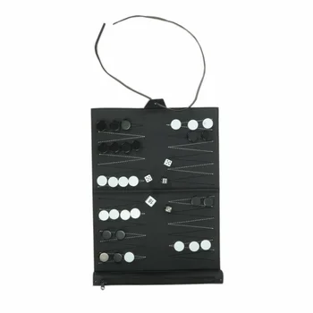 

Compact Travel Chess Board Durable Gifts PU Leather Accessories Entertainment Portable Games Foldable Backgammon Practical