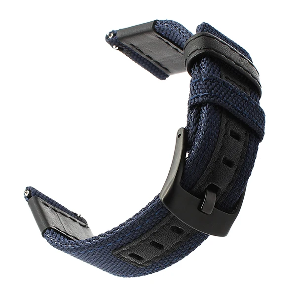 blue Ремешок из нейлона+ кожи для часов Ticwatch E2/S2/Pro, ремешок из холста, браслет на запястье для Huaweu Watch GT Honor Magic - Цвет ремешка: blue
