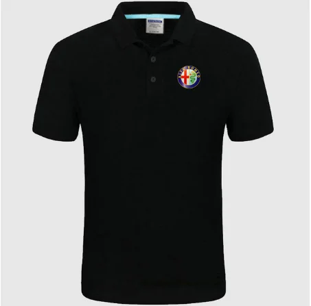 Summer Polo Shirt Alfa Romeo logo Brand Men's Fashion Cotton Short Sleeve Polo Shirts Solid Jersey Tops Tees d t - Цвет: 2