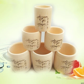 

Bamboo Wooden Drinking Cup Coffee Tea Mug Breakfast Beer Milk Wine Glass