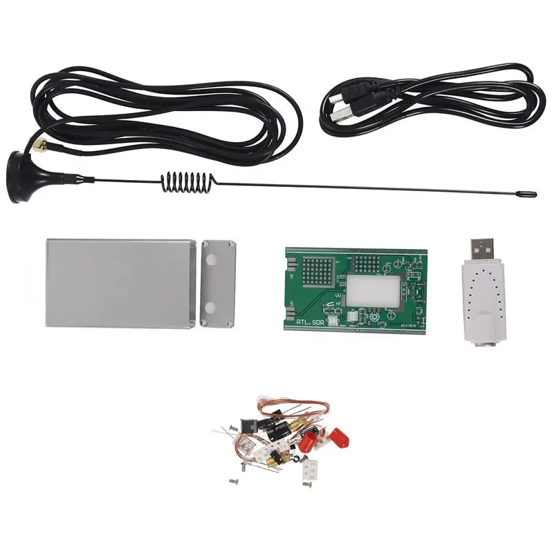 100 кГц-1,7 ГГц УФ HF RTL-SDR USB тюнер приемник+ U/V антенна DIY комплекты+ руководство
