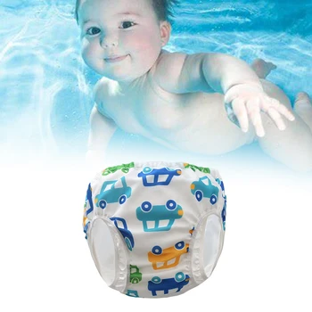 

Boys Girls Cute Pool Cartoon Babies High Waist Children Pants Washable Printed Leak-proof Swim Diapers Waterproof Newborn