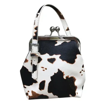

Luxury Brand Women's Handbag Mini Cute Cow Messenger Bag For Girls Clip Shoulder Bag PU leather Female Phone Purse Bolsas wallet