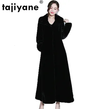 

Women Tops Real Fur Coat Sheep Sheared Fur Big Skirt Winter Coat Women Fur Collor Wool Jacket 2018 Long Fur Tops Plus Size ZT240