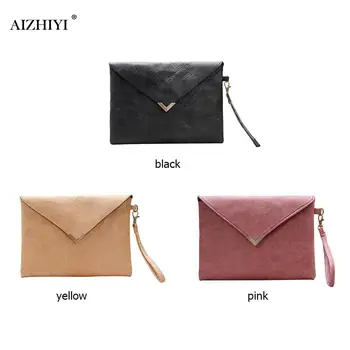 

Vintage Envelope Bags Clutch Lady Retro Leather Women Kraft Paper Handbags Purse Female Classic Elegant Totes Handbags