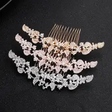 Украшенные стразами для волос расчески свадебная диадема вечерние шпилька для волос аксессуары головной убор FS77