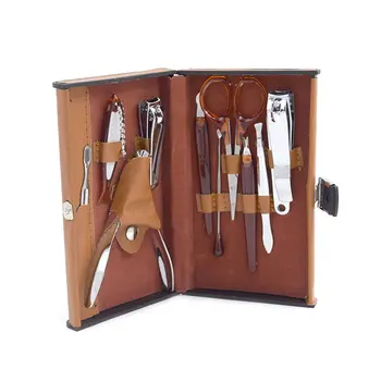 

10pcs/set Portable Size Stainless Steel Manicure Set Salon Nail Clippers Cleaner Nail Care Tool Sets With Carry Case