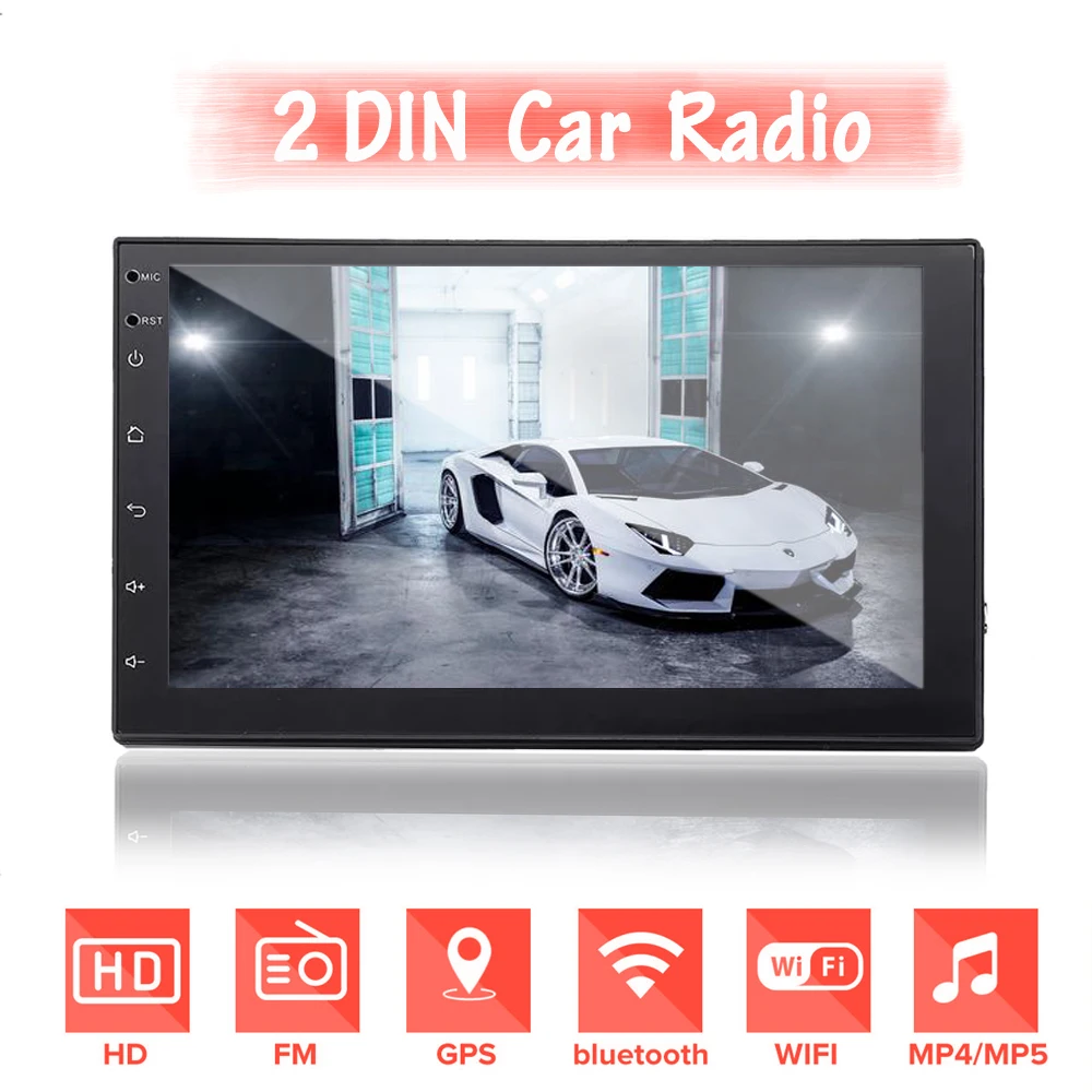 iMars 7 Inch 2 Din Android 8.1 Car Stereo Radio MP5 Player 2.5D Touch Screen GPS Navigation WIFI bluetooth FM Support 1G+16G