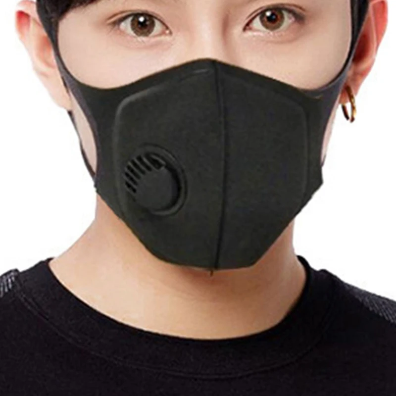 

1PC Face Mask Respirator Upgraded Version Dust Pm2.5 Pollen Anti-fog Haze 3D Cropped Breathable Valve Mask