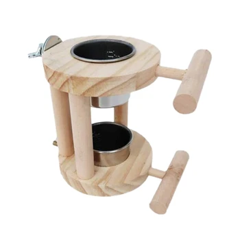 

Bird Feeding Cups Stainless Steel Parrot Food & Water Cage Bowls Bird Perches Stand Cage Accessories for Parakeet Budgies