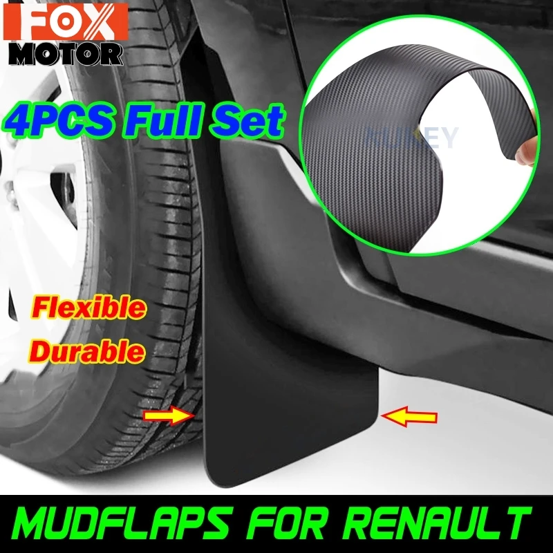 Набор брызговиков из углеродного волокна Брызговики для Renault Clio Captur Twingo Zoe Megane Kadjar