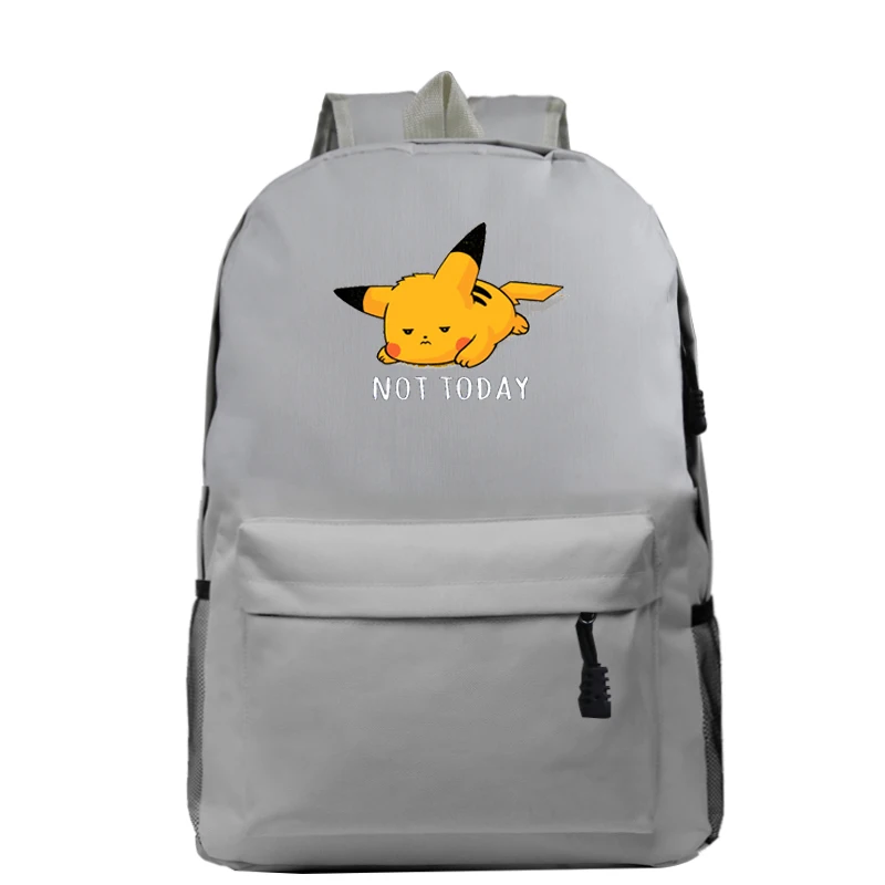 801-ff-12-12 Не сегодня рюкзак Пикачу Mochila мальчиков рюкзаки школьные сумки детский сад животных Покемон девушка ранец дети дизайн книжная сумка - Цвет: 801-ff-12-12