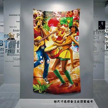 

Bob Marley Retro Poster Jamaican Reggae Rock Music Flag Banner Tapestry Mural Bar Cafe Bedroom Background Decor Cloth