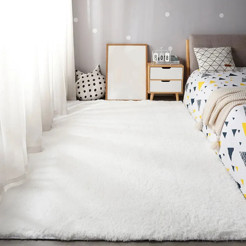 

Толстый ковер из овечьей шерсти, домашний однотонный рандомный нескользящий коврик, коврики для спальни, прямоугольные напольные татами