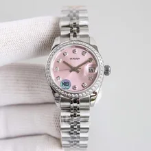 31mm nuovo orologio da donna marchio di lusso quadrante rosa acciaio inossidabile 316L zaffiro orologio meccanico automatico femminile