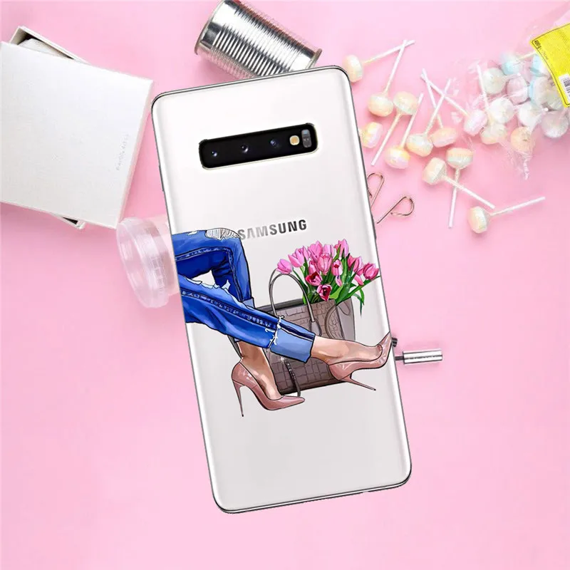 Для девушек, для женщин, для Samsung Galaxy S6 S7 край S8 S9 S10 Plus Note 8, 9, 10, M10 M20 M30 Plus pro чехол для телефона чехол Чехол-футляр - Цвет: 1722
