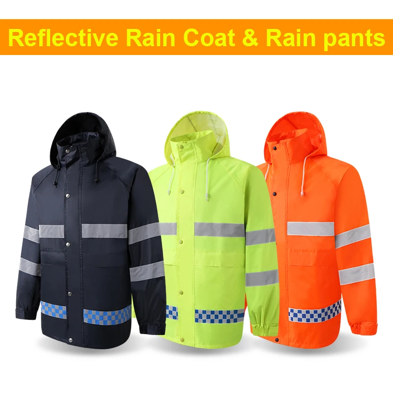 Hi Vis куртка темно-синяя Защитная куртка Рабочая одежда мужская водонепроницаемая дождевик