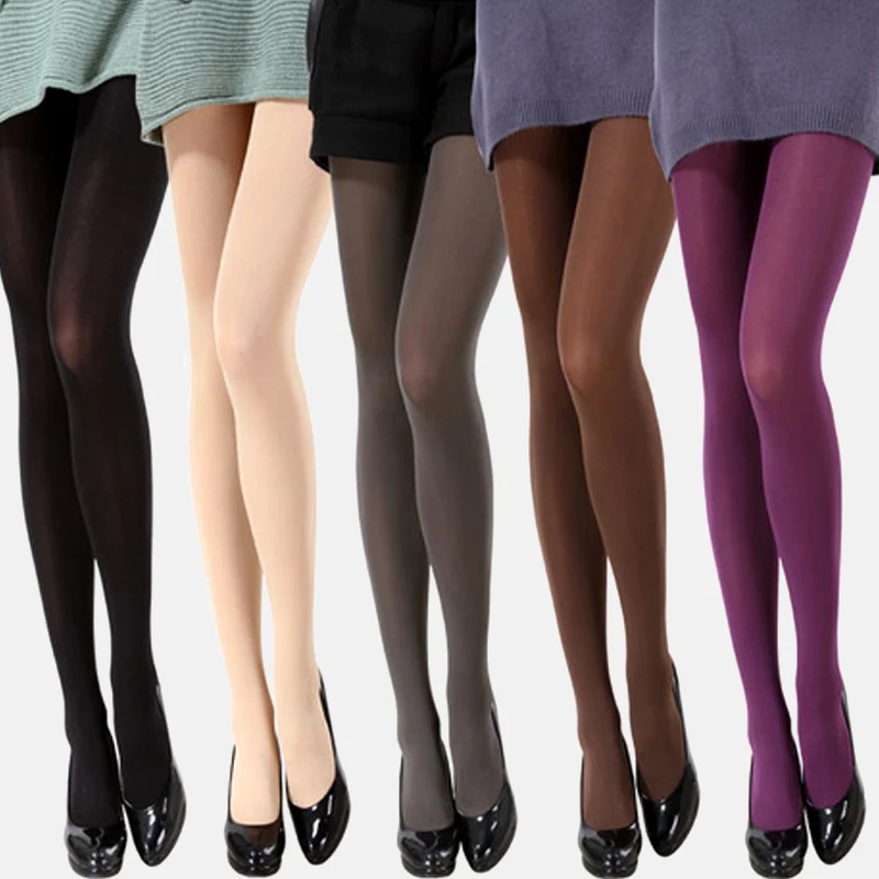 

120D Velvet Seamless Pantyhose Autumn Winter Warm Sexy Tights Candy Color Safe Women Breathable Elastic Leggings
