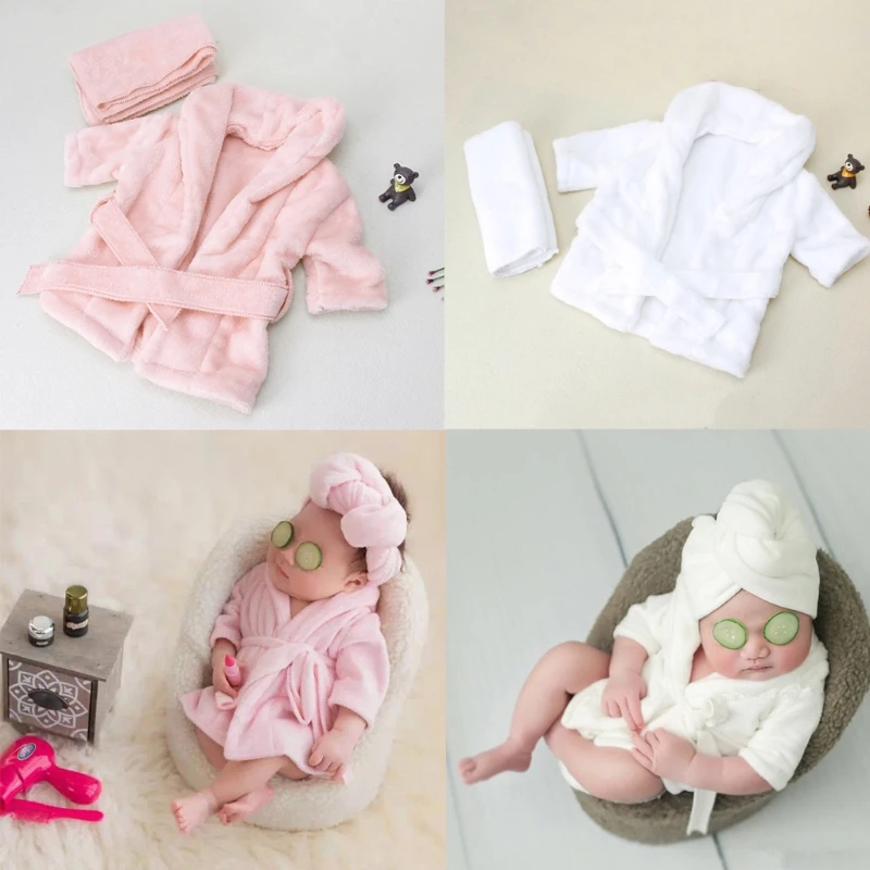 1 Set Bathrobes Wrap Newborn Photography Props Baby Photo Shoot Robe baby bathrobe