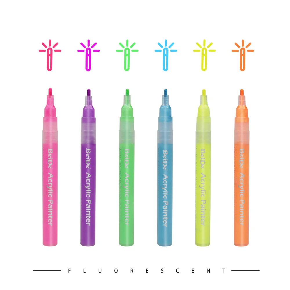 

Highlighter Fluorescent Marker Pen Permanent DIY Marker for Wood, Metal, LED board, Stones, Ceramic Cup, Plastic