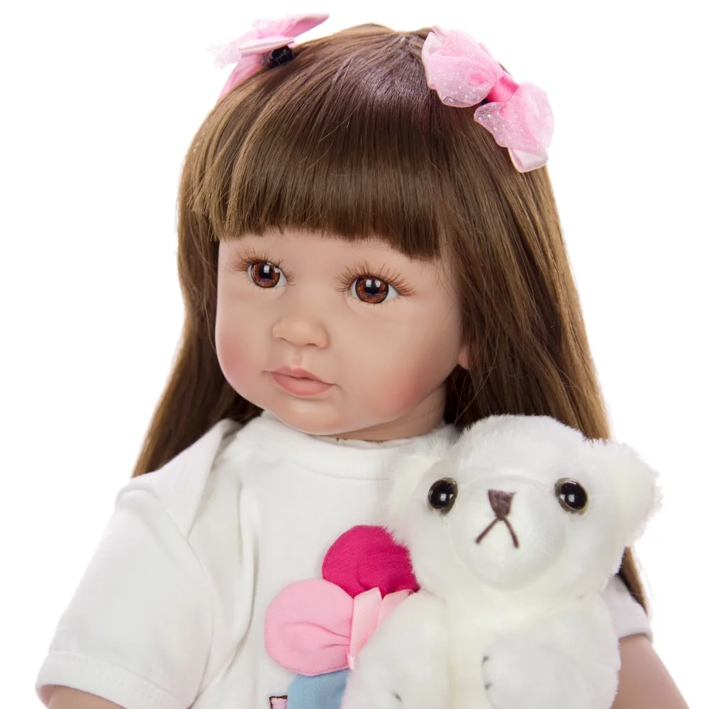 Npkколлекционная Кукла Reborn Baby 2" 60 см Силиконовая Кукла Reborn Baby Doll Игрушки для маленьких девочек принцесса bebe Кукла reborn подарок
