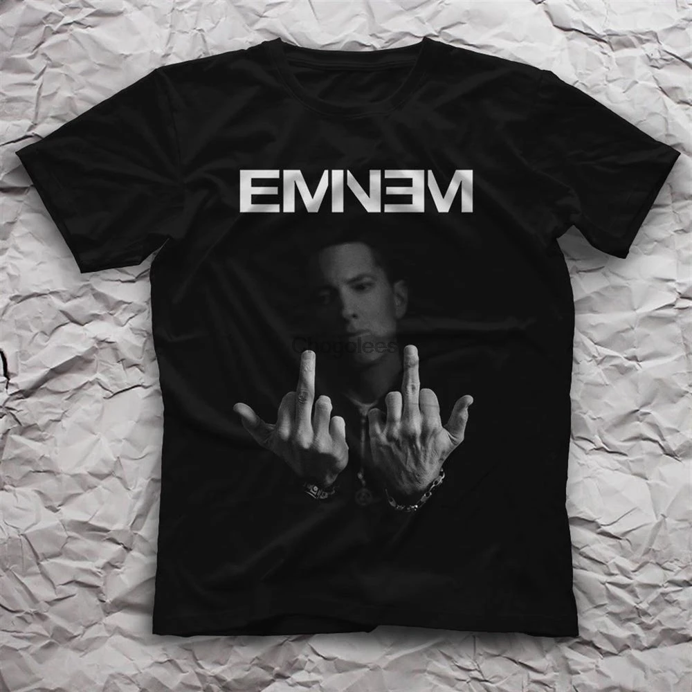 Футболка в стиле рэп-хип-хоп черная футболка унисекс Eminem Бесплатная доставка |