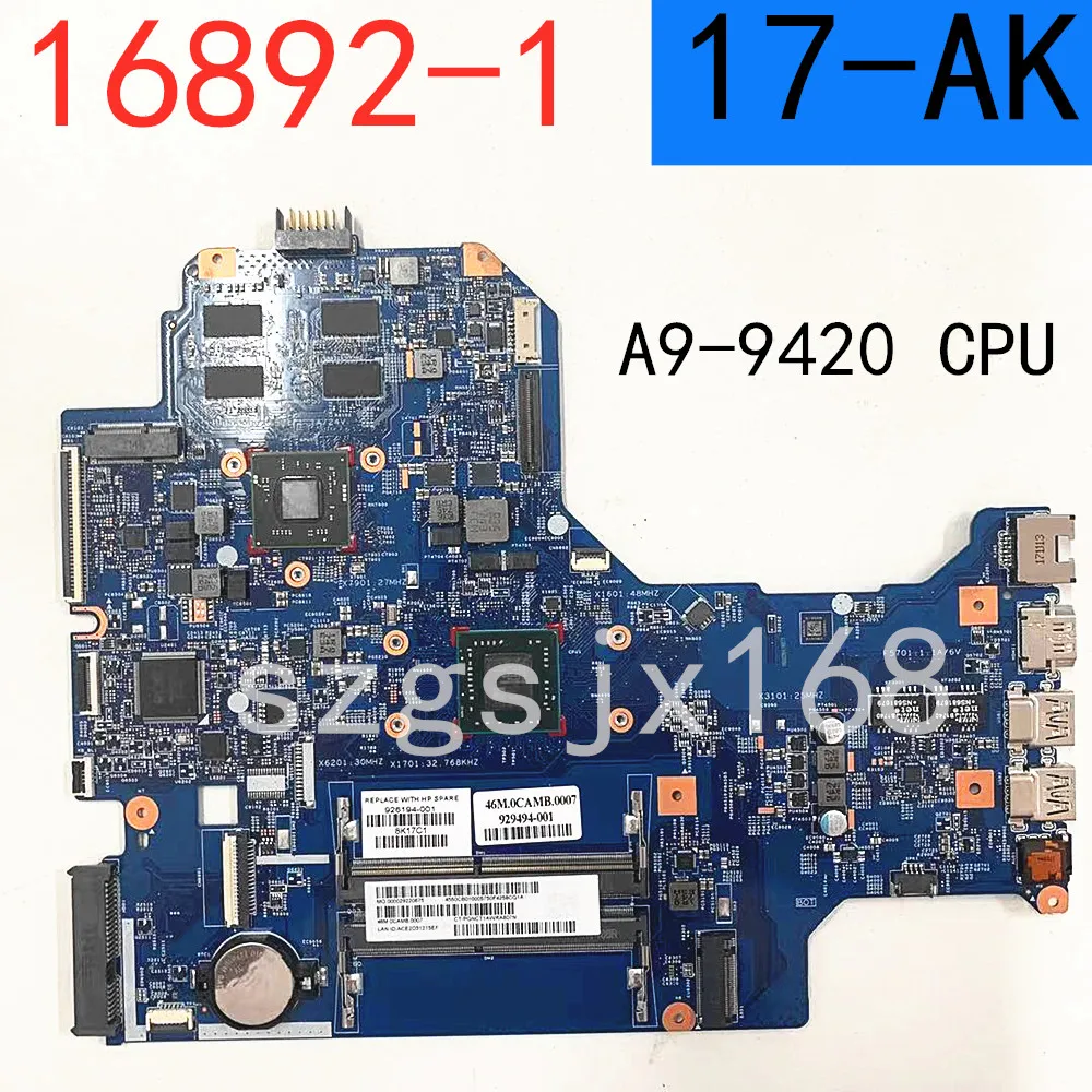 Для HP 17-AK материнская плата для ноутбука A9-9420 Процессор независимая видеокарта