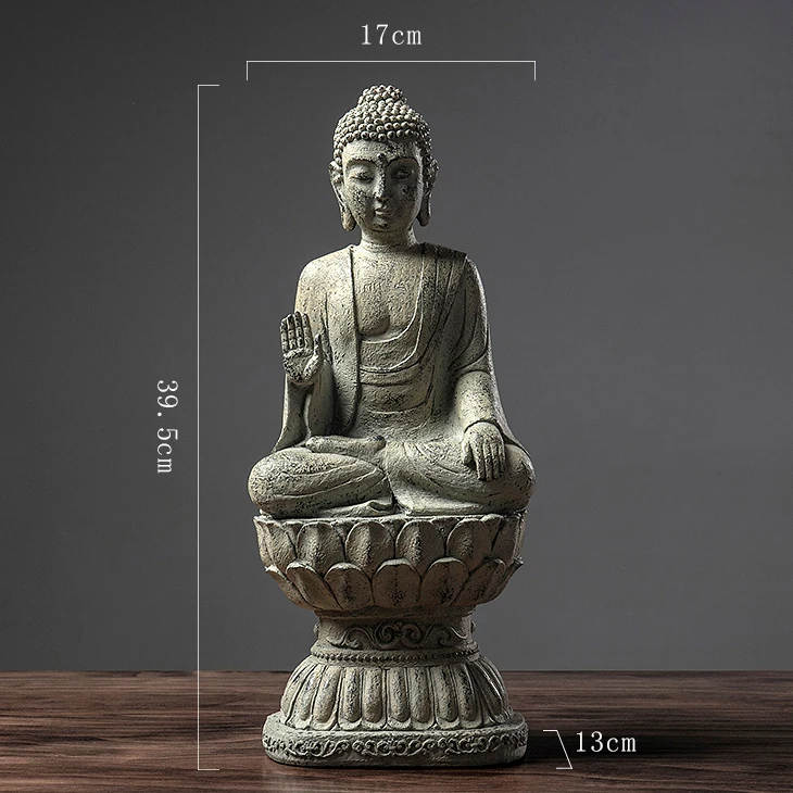 C New Chinese Zen Buddha statue sculpture decoration home old living room porch lucky decorations office retro furnishings - Color: C