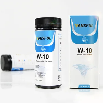 

100Pcs Drinking Water Test Strips Kit 10 In 1 For Aquarium Swimming Pool Chlorine PH Value Alkalinity Hardness Test Strip