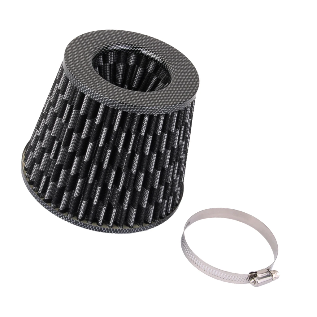 

Car Auto Air Intake Cone Filter Universal For 3'' Diameter Pipe Black