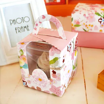 

20Pcs Cute Cartoon Rabbit Candy Box Mini 1 Case Paper Cupcake Tote Boxes Portable with Window Pudding Bottle Packaging Bag Party
