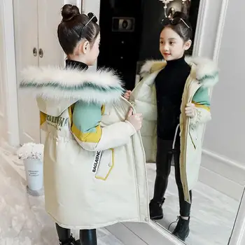 

2020 Fashion Coat For Girl Clothes Warm Down Jacket Children Coat Parka Fur Kids Teenager Thickening Outerwear Cold Winter -30