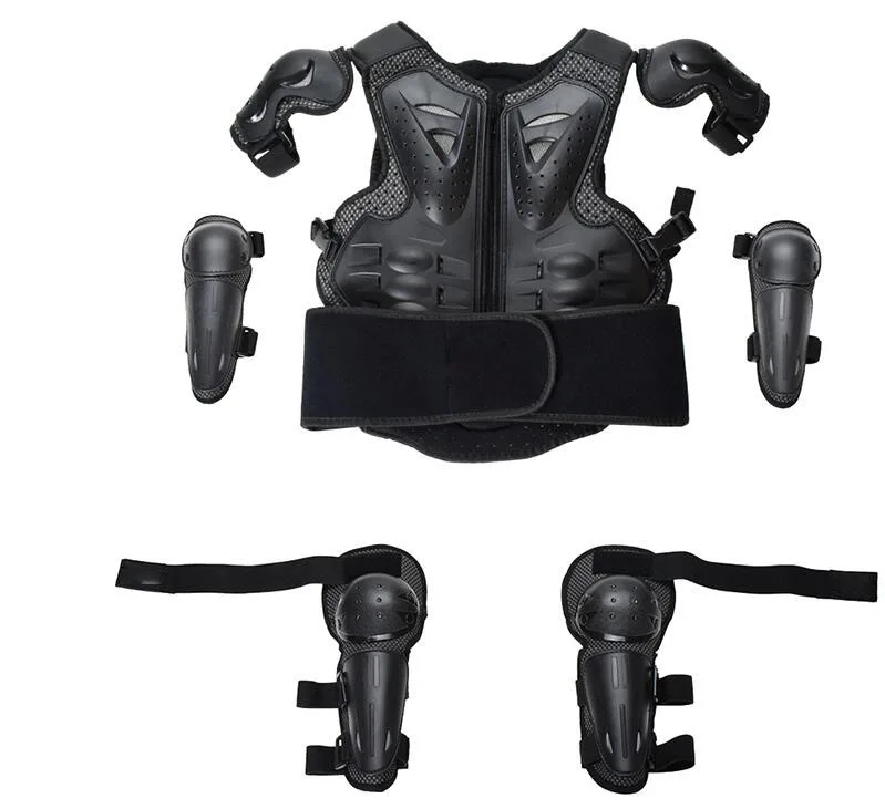 Children Full Body Protector Vest Armor Kids Motocross Armor Jacket Chest Spine Protection Gear elbow MTB Cycling Knee guard