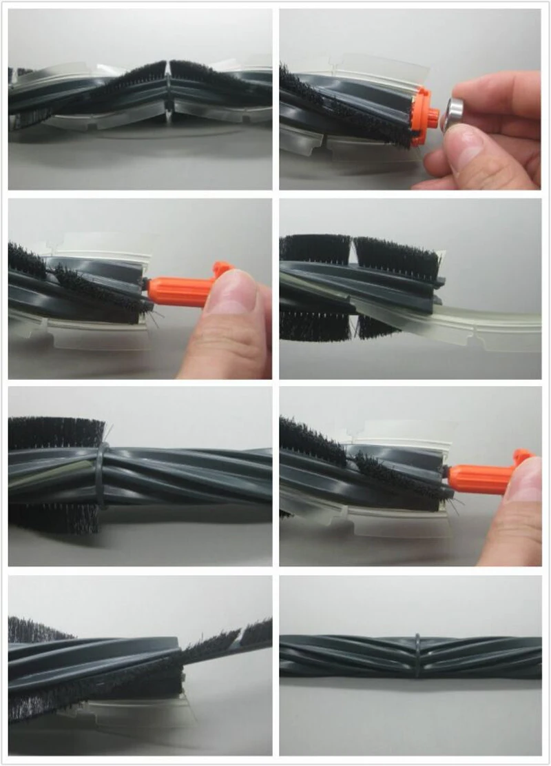 9 pcs  lot 4silicone blades+4black Brushs+1Beater bearing Replacement for Neato Botvac 70e 75 80 85 Vacuum Cleaner Parts (1)