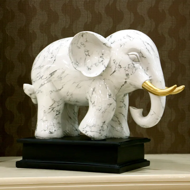 

Imitation Marble Elephant Creative Feng Shui Lucky Crafts Ornaments Soft Decorations Wine Cabinet Office Desktop SculptureStatue