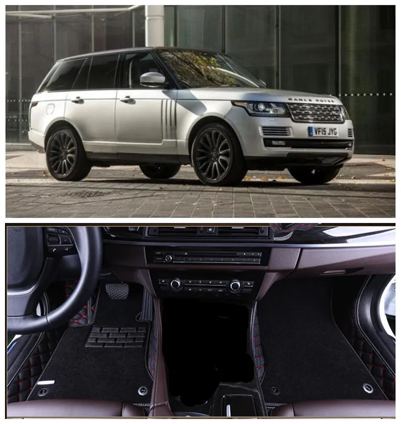 

Wire Coil Double Luxury Slush Floor Mats Foot Pad Mat For Land Rover Range Rover Vogue 2013-2017 (6colors) 4/5Seats BY EMS