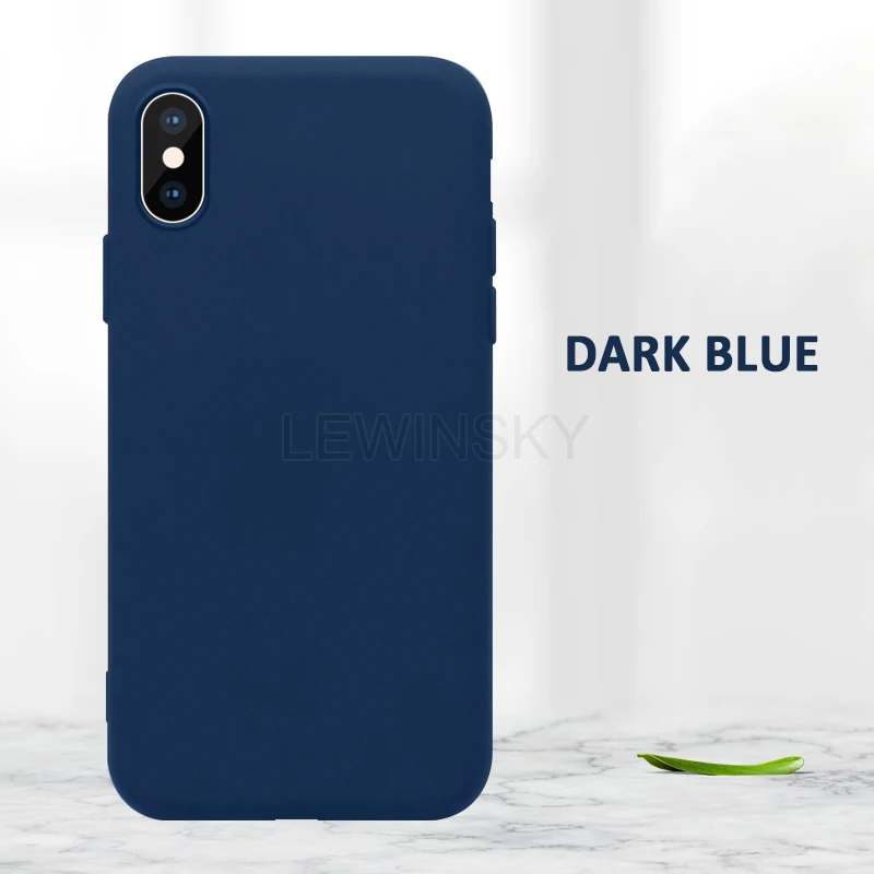Официальный жидкий силиконовый чехол для iPhone 7 8 6S 6 Plus XR XS с логотипом мягкий чехол для телефона для iPhone 11 Pro MAX X - Цвет: Dark Blue