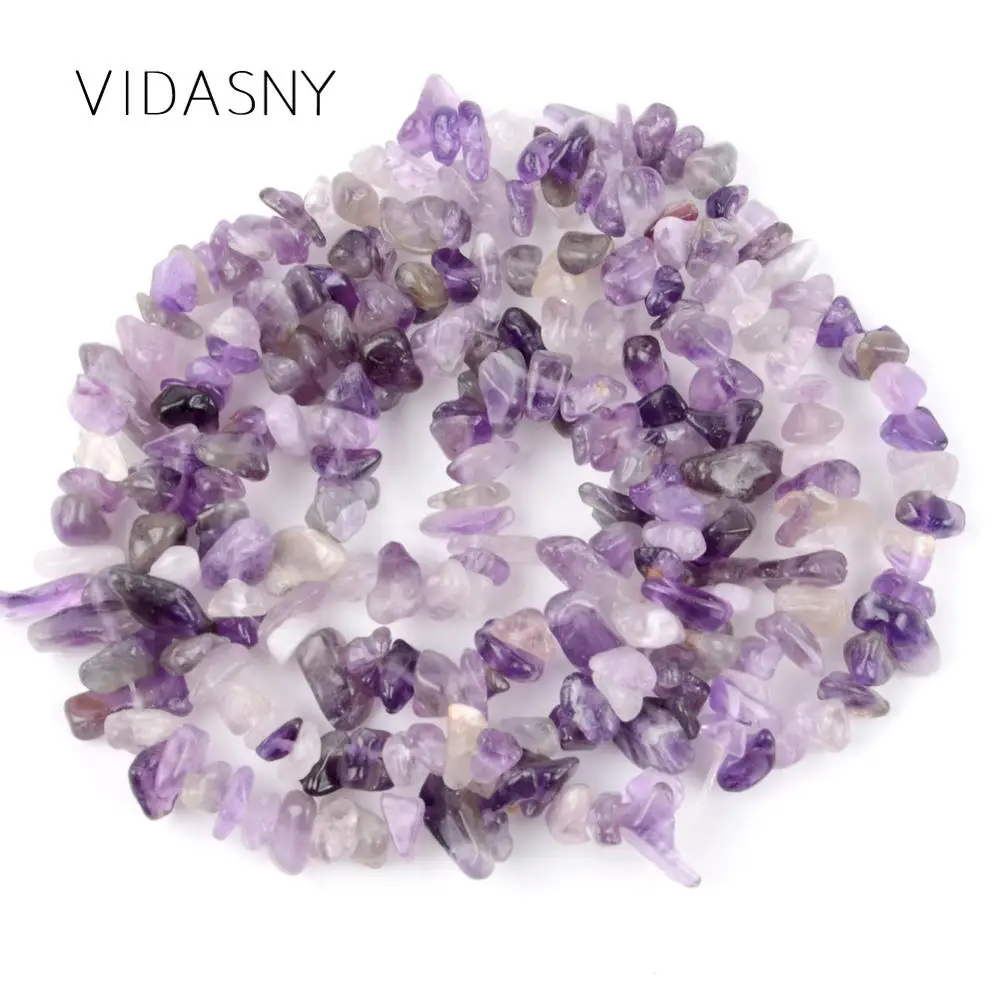 Natürliche Edelstein Amethysten Kies Unregelmäßigen Chip Perlen Für Schmuck Machen 3-5-8-12mm Freeform Perlen Diy Halskette Armband 16 zoll