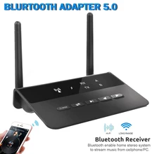 Bluetooth 5 0 RCA Transmitter Receiver Bypass Aptx LL Music Audio 80M Wireless Adapter 3 5mm AUX Jack For TV PC Car Headphones
