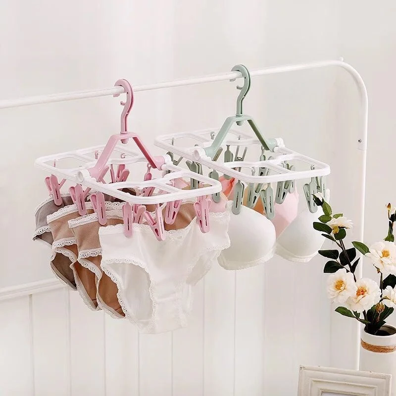 Foldable Socks Hangers Clothespin Drying Rack Underwear Panties Hanging