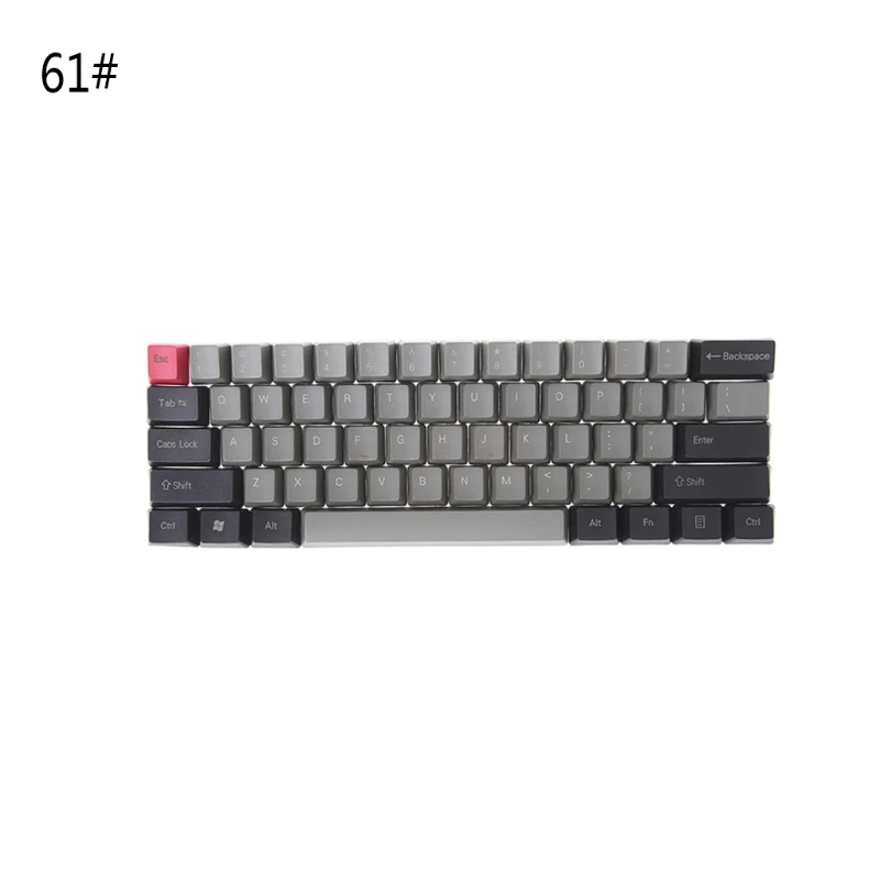 61 keycaps Черный, серый цвет смешанный Dolch толстые PBT 104/87/61 ключ Шапки OEM профиль ключ Шапки LX9A - Цвет: 61 keycaps