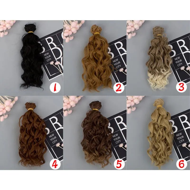 15*100 см завинчивающиеся кудрявые волосы для наращивания всех кукол DIY волосы парики термостойкие волокна Волосы Wefts кукла парик аксессуары - Цвет: 2 only wig