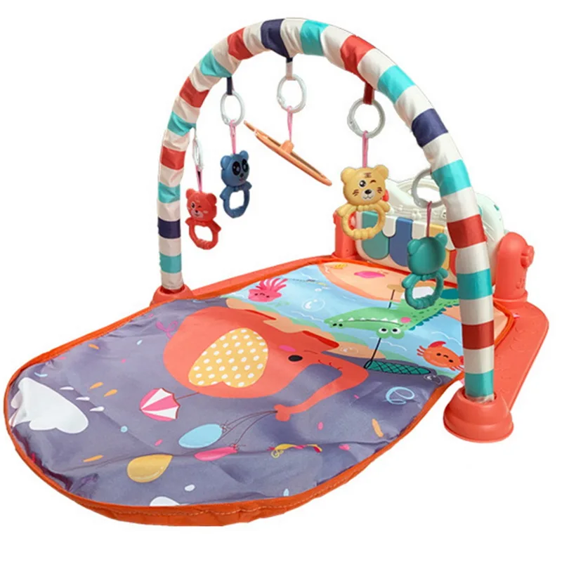 Детский игровой коврик, Детский развивающий коврик-головоломка с пианино клавиатурой, милый игровой коврик с животными, коврик для занятий ползанием в тренажерном зале для новорожденных, игрушки - Цвет: E545971