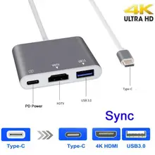 Новейший адаптер 4K type C к HDMI USB 3,0 для зарядки, конвертер USB-C 3,1, адаптер хаба для Mac Air Pro, huawei Mate10, samsung S8 Plus